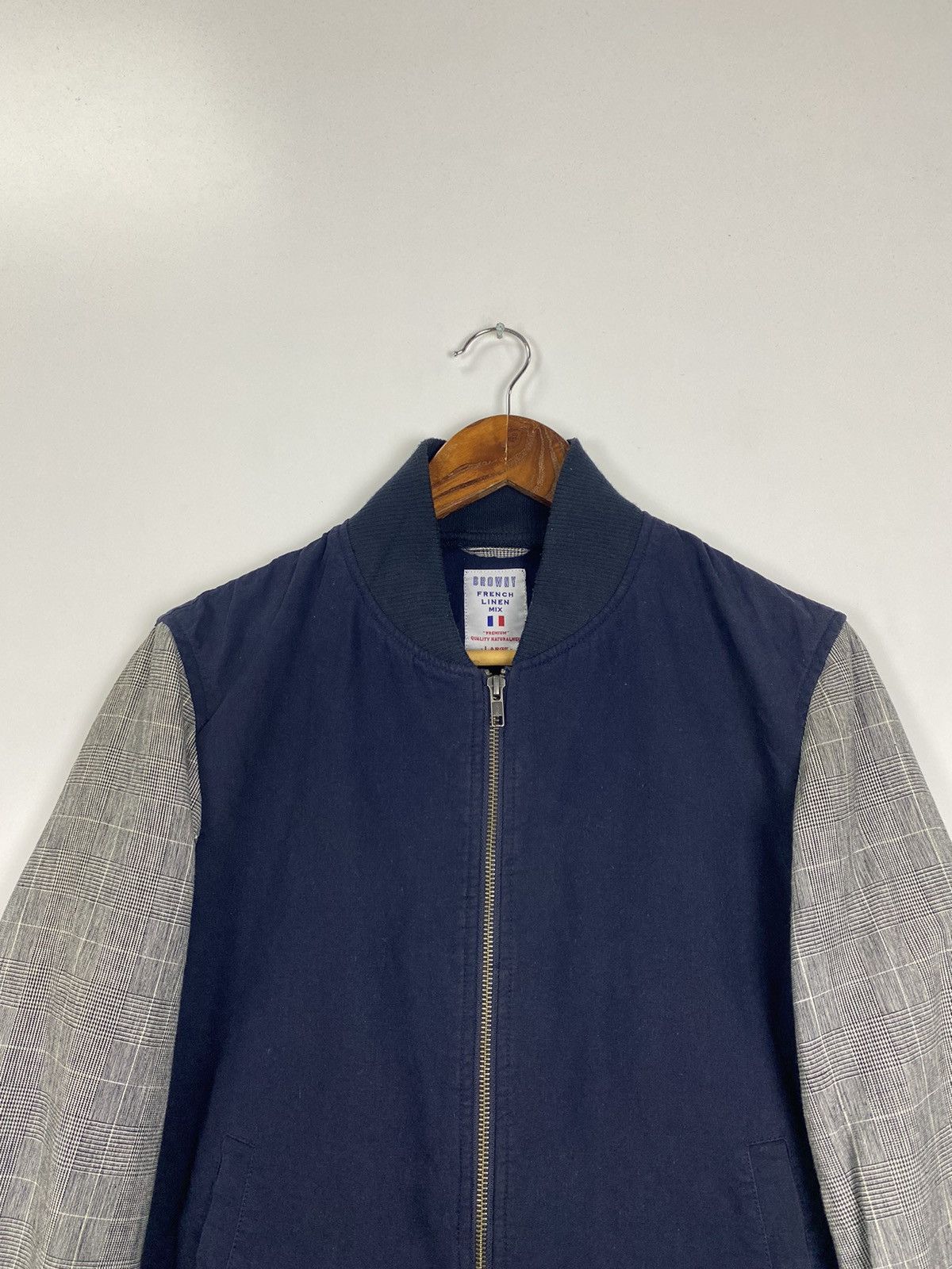 Japanese Brand Browny French Linen Varsity Jacket Size US L / EU 52-54 / 3 - 6 Thumbnail