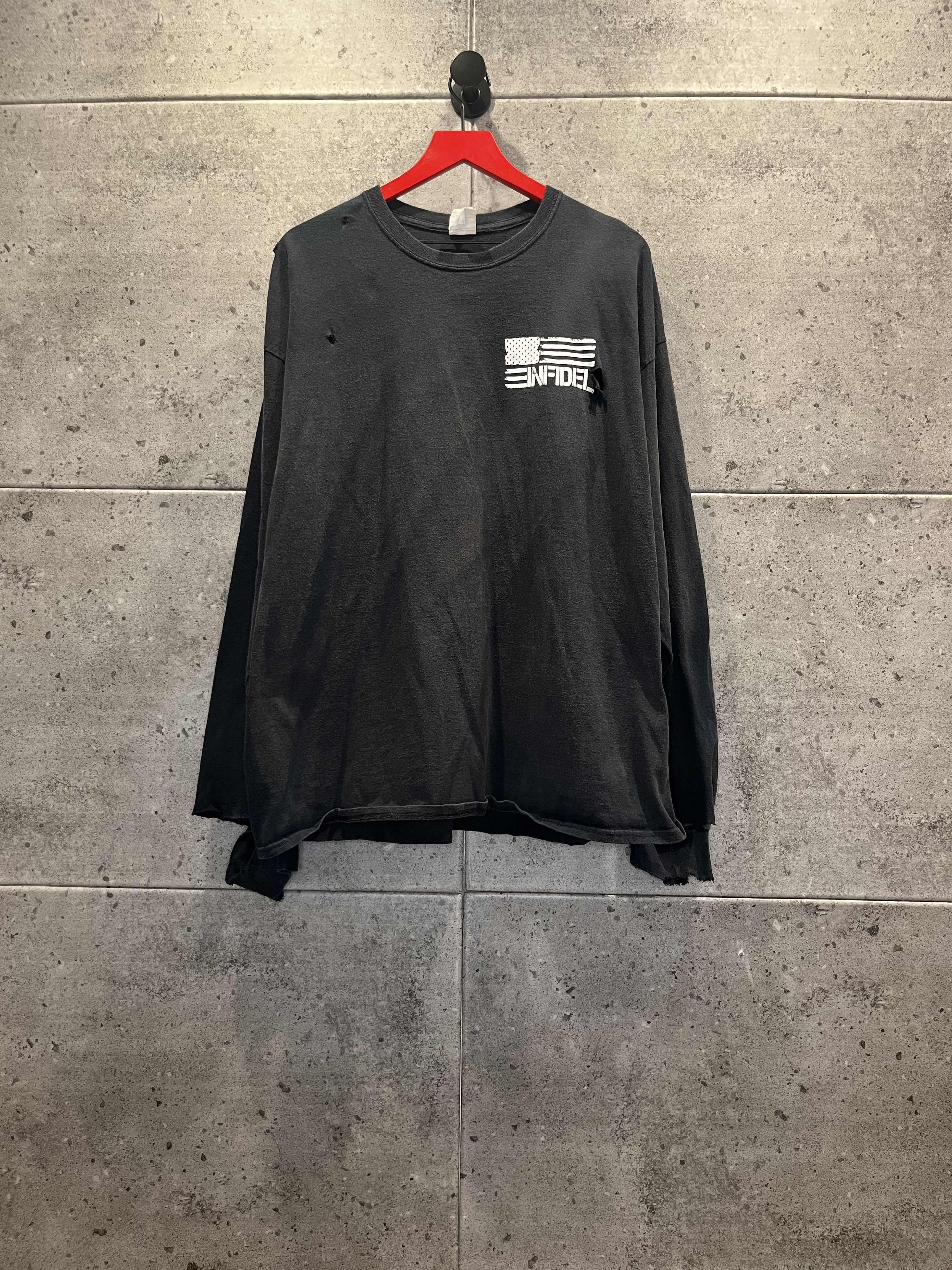 Vintage Vintage thrashed sun faded infidel longsleeve t shirt Size US XXL / EU 58 / 5 - 2 Thumbnail