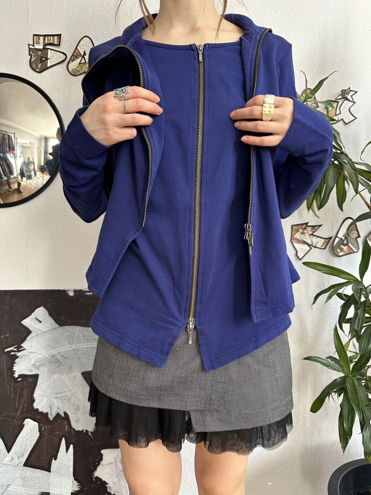 20471120 × Seditionaries × Vintage CoraKemperman Asymmetrical Double Zip Hight Neck Pullover Size M / US 6-8 / IT 42-44 - 6 Thumbnail