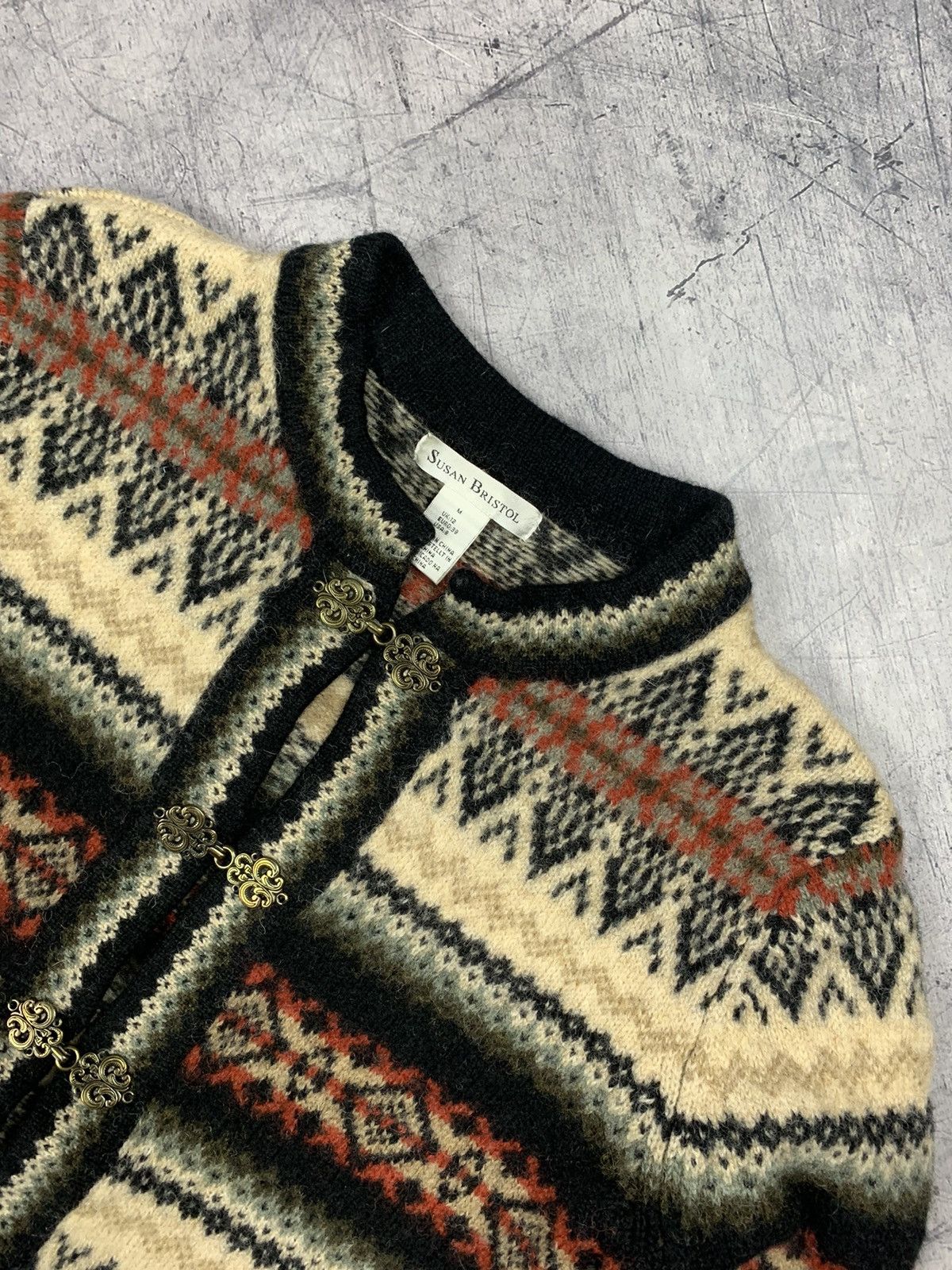 Aran Isles Knitwear Susan Bristol Winter Fair Isle Norway Cardigan Women’s Sz M Size M / US 6-8 / IT 42-44 - 2 Thumbnail