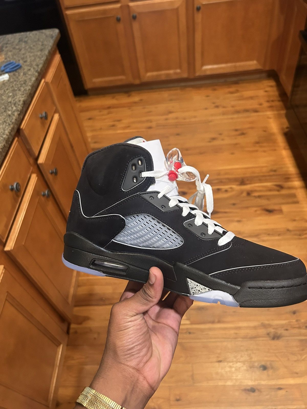 Jordan Brand Jordan 5 retro OG Black Metallic Reimagined Size US 10 / EU 43 - 6 Thumbnail