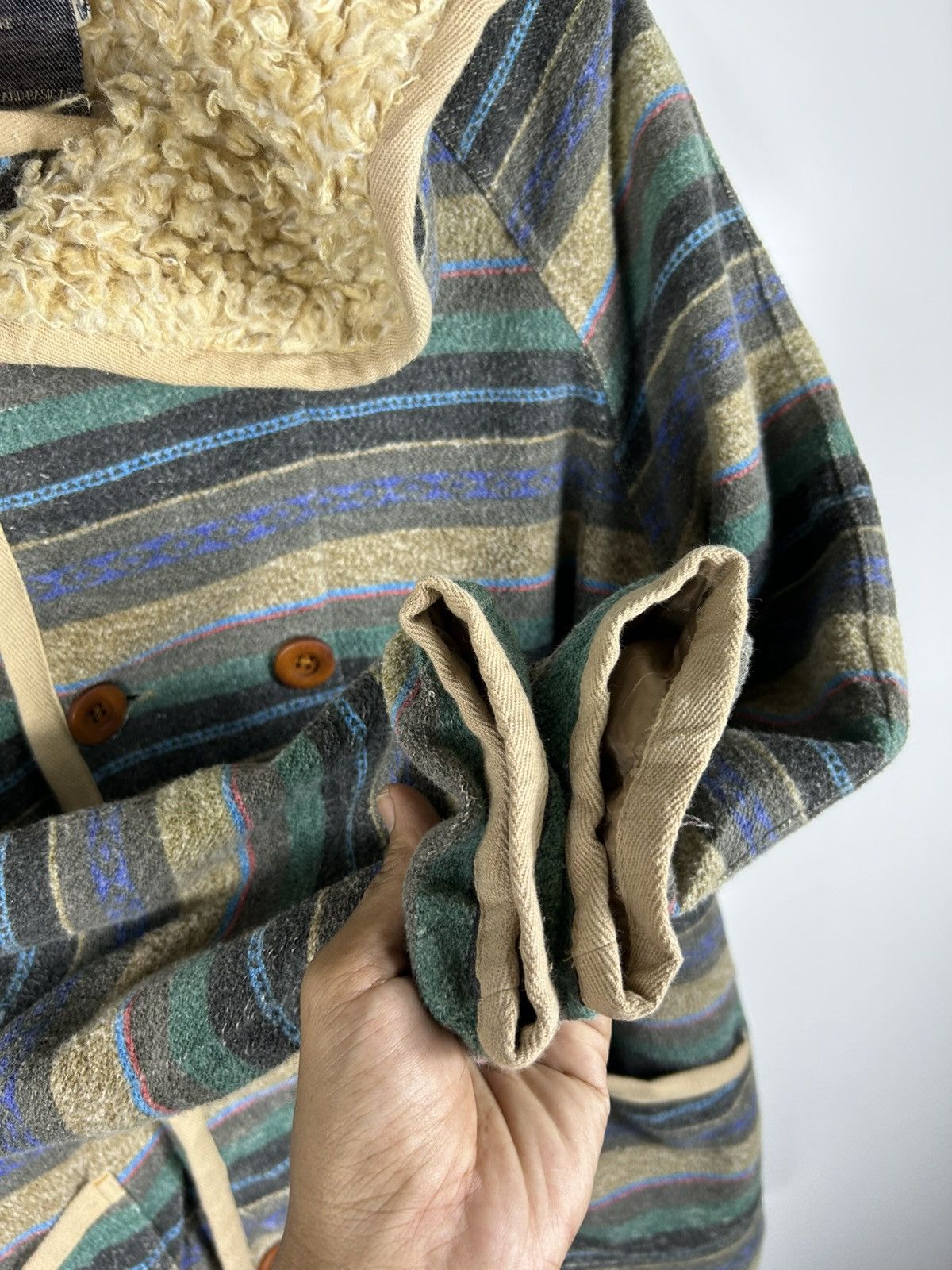 Japanese Brand × Vintage ⚡️Vintage Cube Sugar Hooded Flannel Sherpa Jacket Size US M / EU 48-50 / 2 - 7 Thumbnail