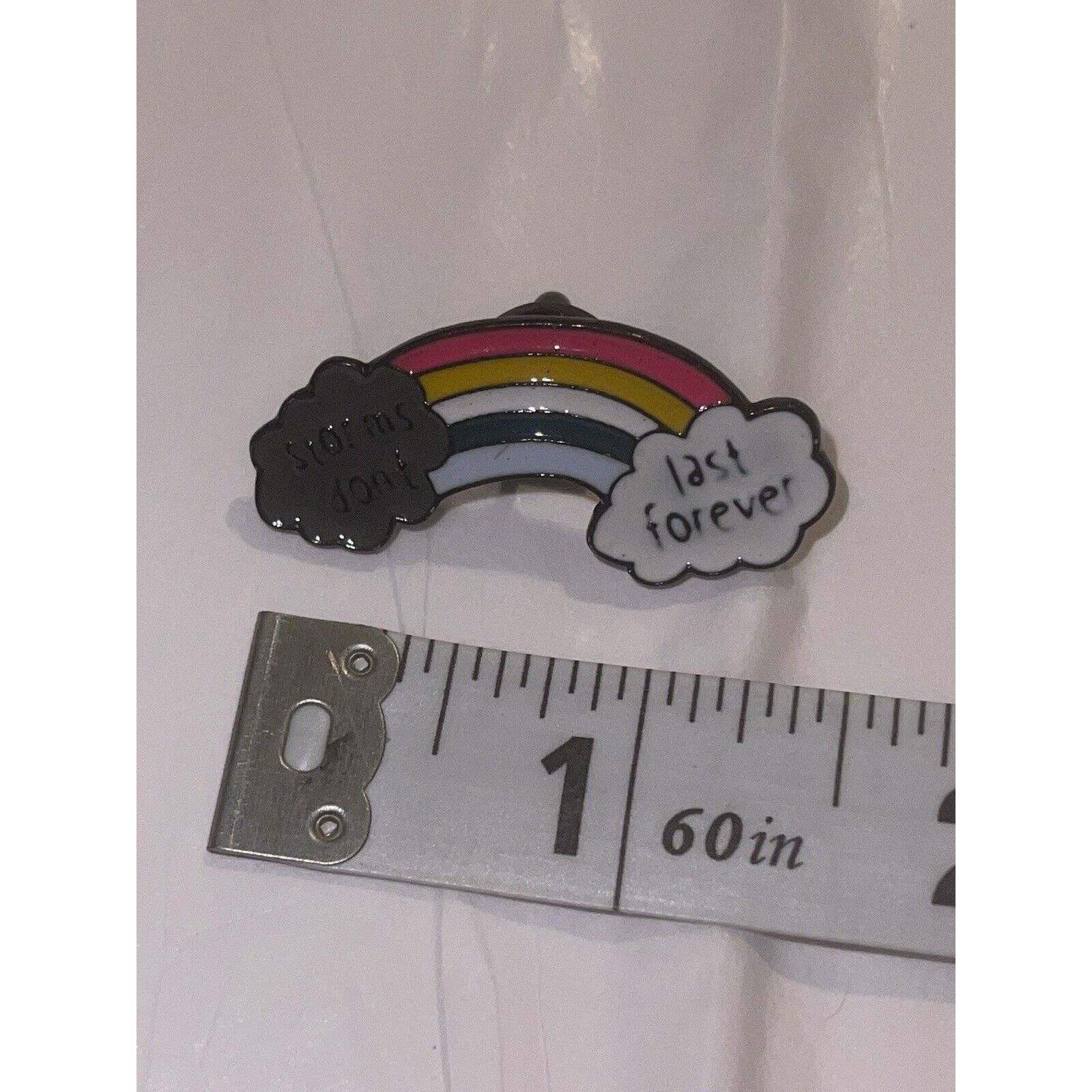 Other Storms Don’t Last Forever Rainbow Cloud Pin Brooch Size ONE SIZE - 1 Preview