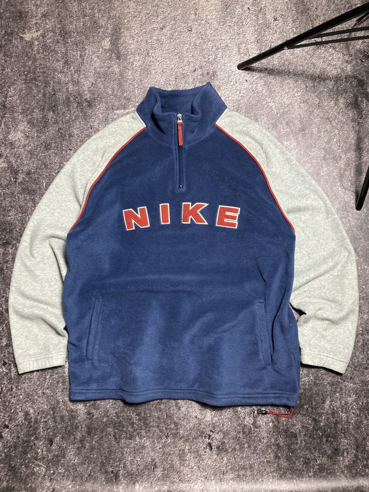Vintage Vintage Nike Spellout Half Zip Fleece Pullover Mens L Blue Size US L / EU 52-54 / 3 - 1 Thumbnail