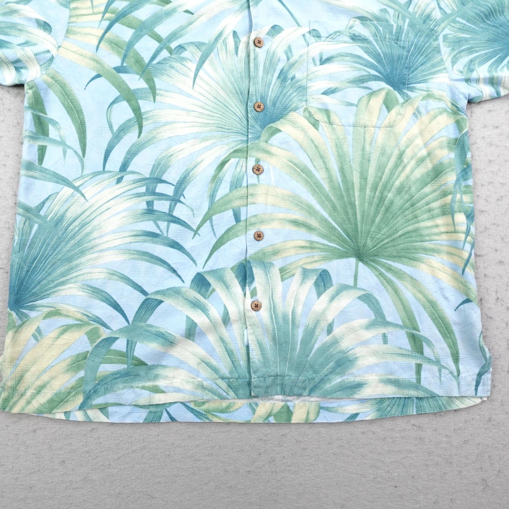 Tommy Bahama Tommy Bahama Shirt Mens Large Blue Silk Hawaiian Palm Trees Aloha Camp Size US L / EU 52-54 / 3 - 4 Thumbnail