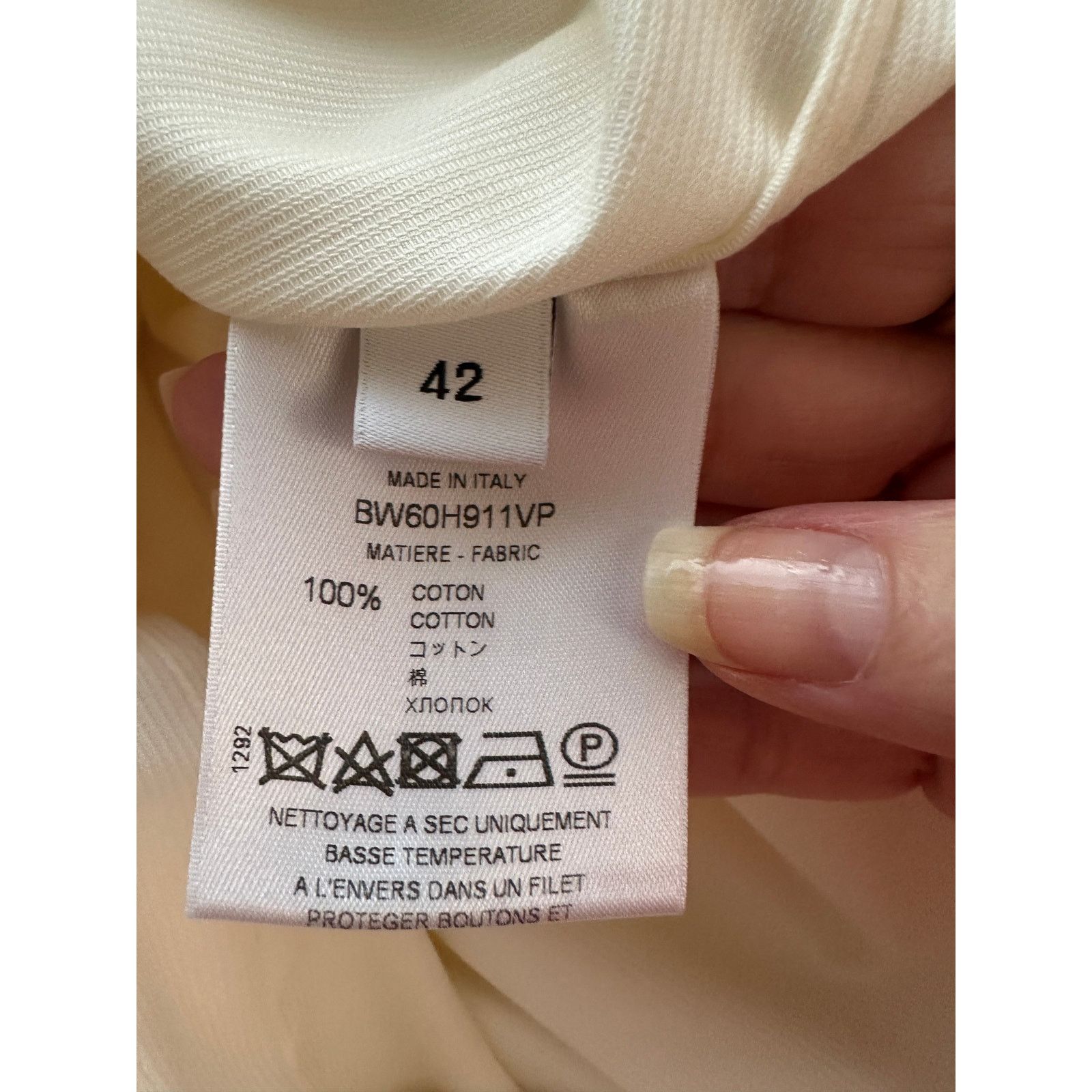 Givenchy NWT Givenchy Shirt Cream Mens US L Roll Tab Sleeves Size US L / EU 52-54 / 3 - 7 Thumbnail