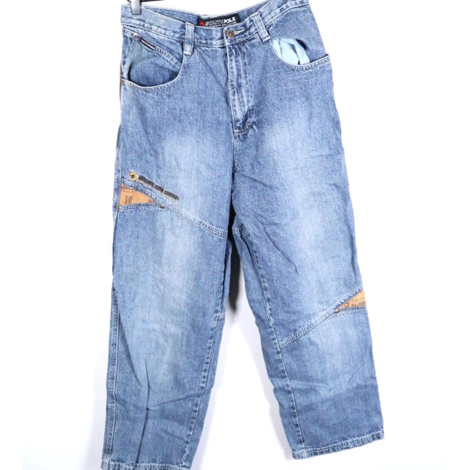 Southpole VINTAGE Southpole Jeans Men 30 x 29 Blue Denim 5-Pocket Baggy Straight Relaxed High Rise Y2K 90s Hip Hop Retro Riveted Size US 30 / EU 46 - 2 Thumbnail
