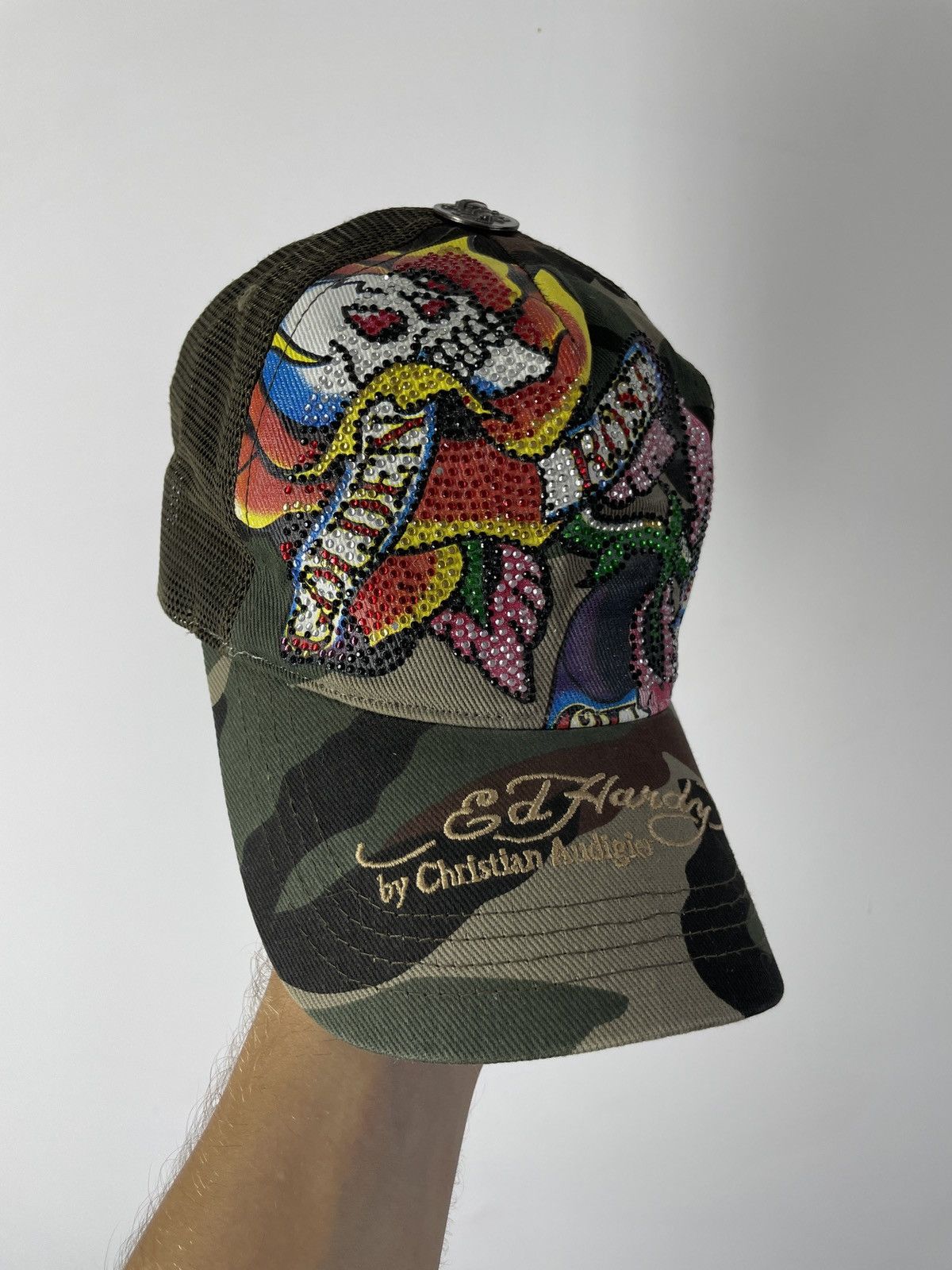 Ed Hardy × Vintage 🔥RARE🔥 Ed Hardy Camo Trucker Vintage Size ONE SIZE - 3 Thumbnail