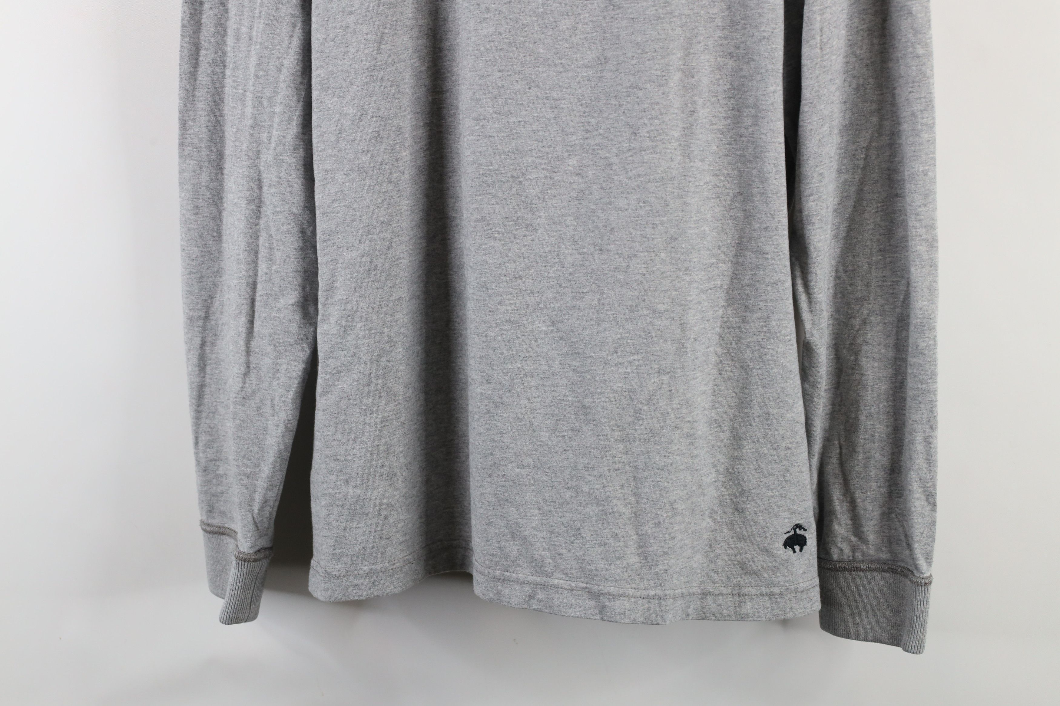 Brooks Brothers × Vintage Vintage 90s Brooks Brothers Long Sleeve Henley T-Shirt Gray Size US L / EU 52-54 / 3 - 3 Thumbnail