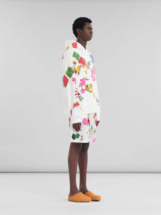 Marni oc11z0525 Floral-Print Cotton Hoodie in Multicolor Size US M / EU 48-50 / 2 - 3 Thumbnail