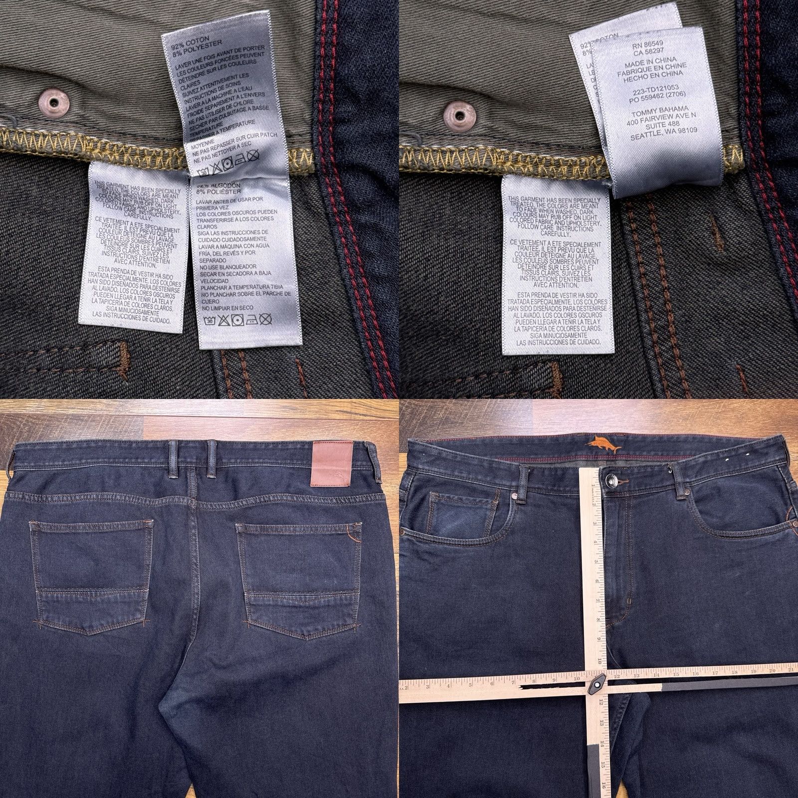 Tommy Bahama Tommy Bahama Antigua Cove Jeans Mens 40x34 Dark Indigo Standard Fit Authentic Size US 40 / EU 56 - 8 Thumbnail