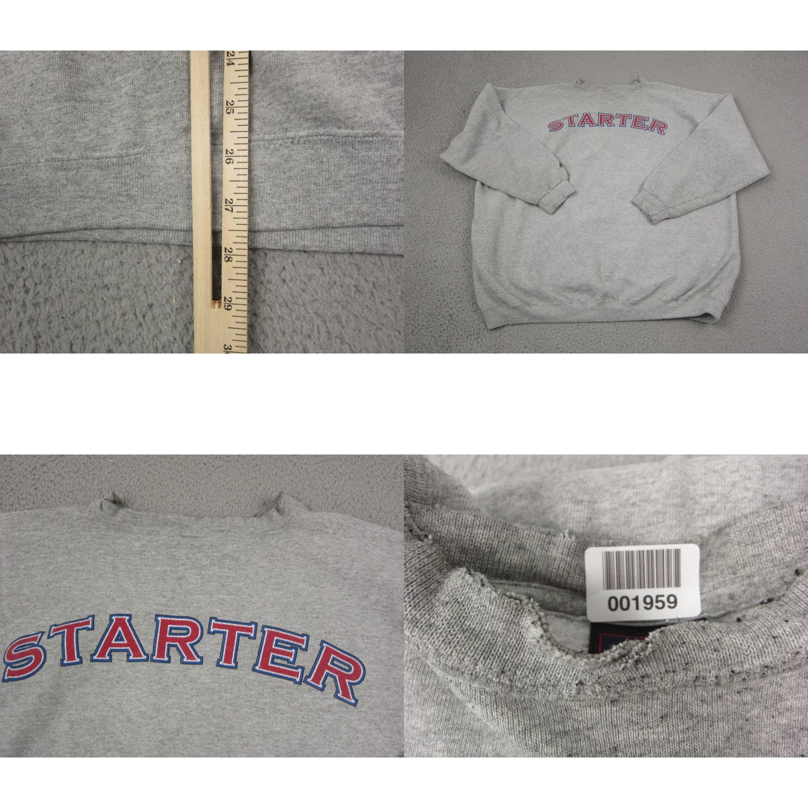 Starter Vintage Starter Sweatshirt Adult 2XL Gray Authentic Athletic Fleece Mens 90s Size US XXL / EU 58 / 5 - 9 Thumbnail