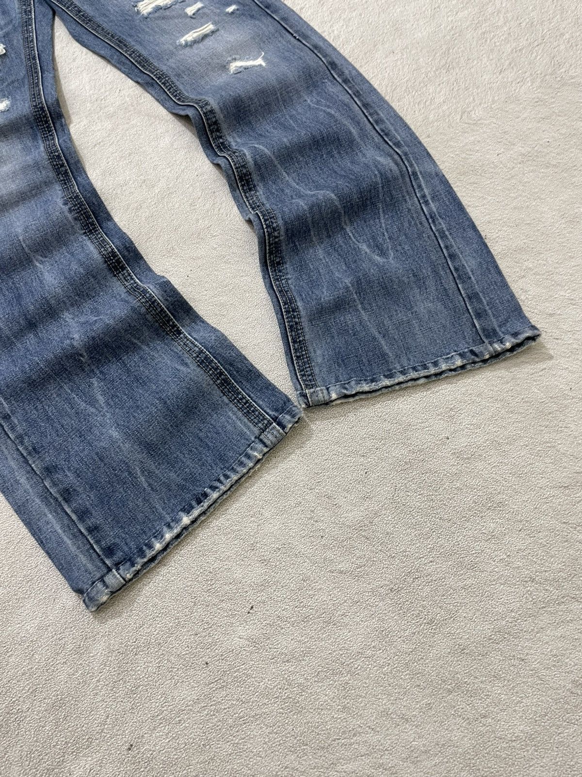 Kapital 2000s Hysteric Studed Flare Denim Ripped Wash Jeans Y2K ifsi Size 29" - 4 Thumbnail