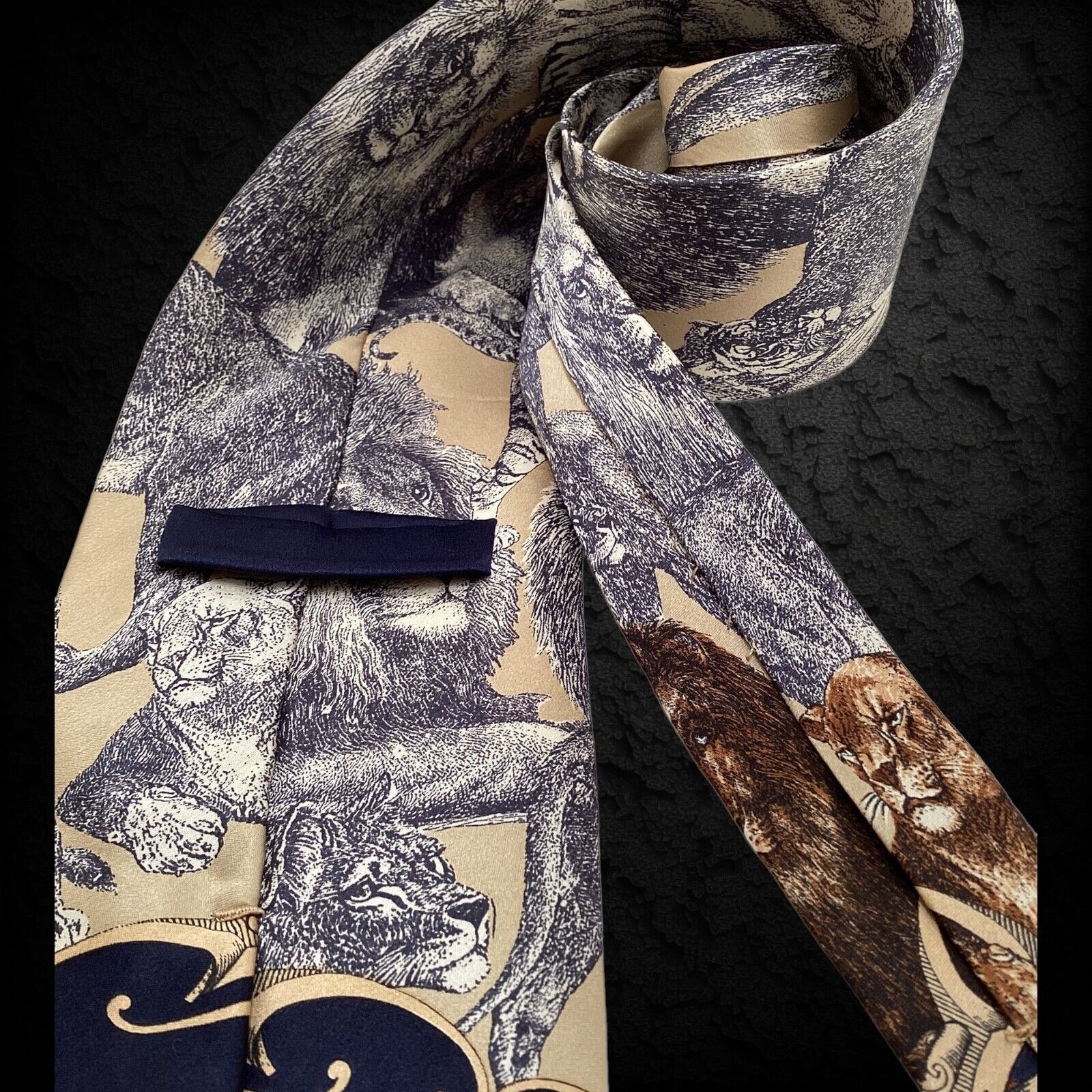 Gianfranco Ferre GIANFRANCO FERRE Beige & Gray Animal Print Silk Tie Made In Size ONE SIZE - 3 Thumbnail