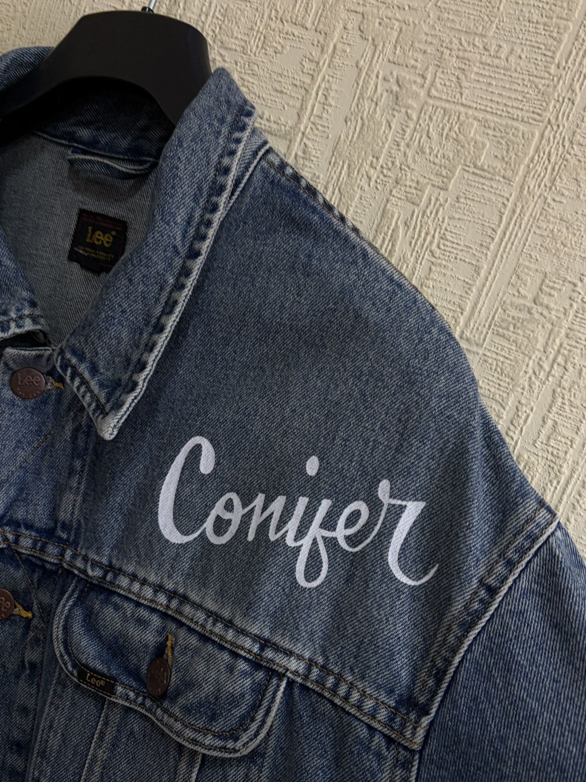 Lee Lee Denim Jacket XL Blue Graphic Print Think What You Will Size US XL / EU 56 / 4 - 5 Thumbnail