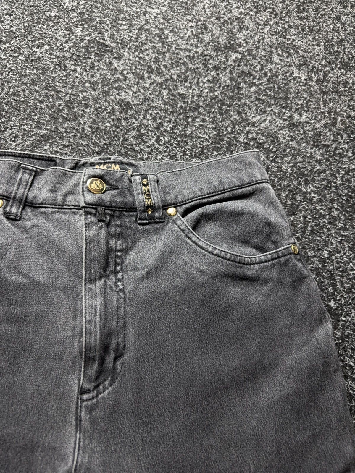 MCM Luxury MCM Jeans Studded Logo Pants Black Y2K Straight W29 Size 29" - 7 Thumbnail