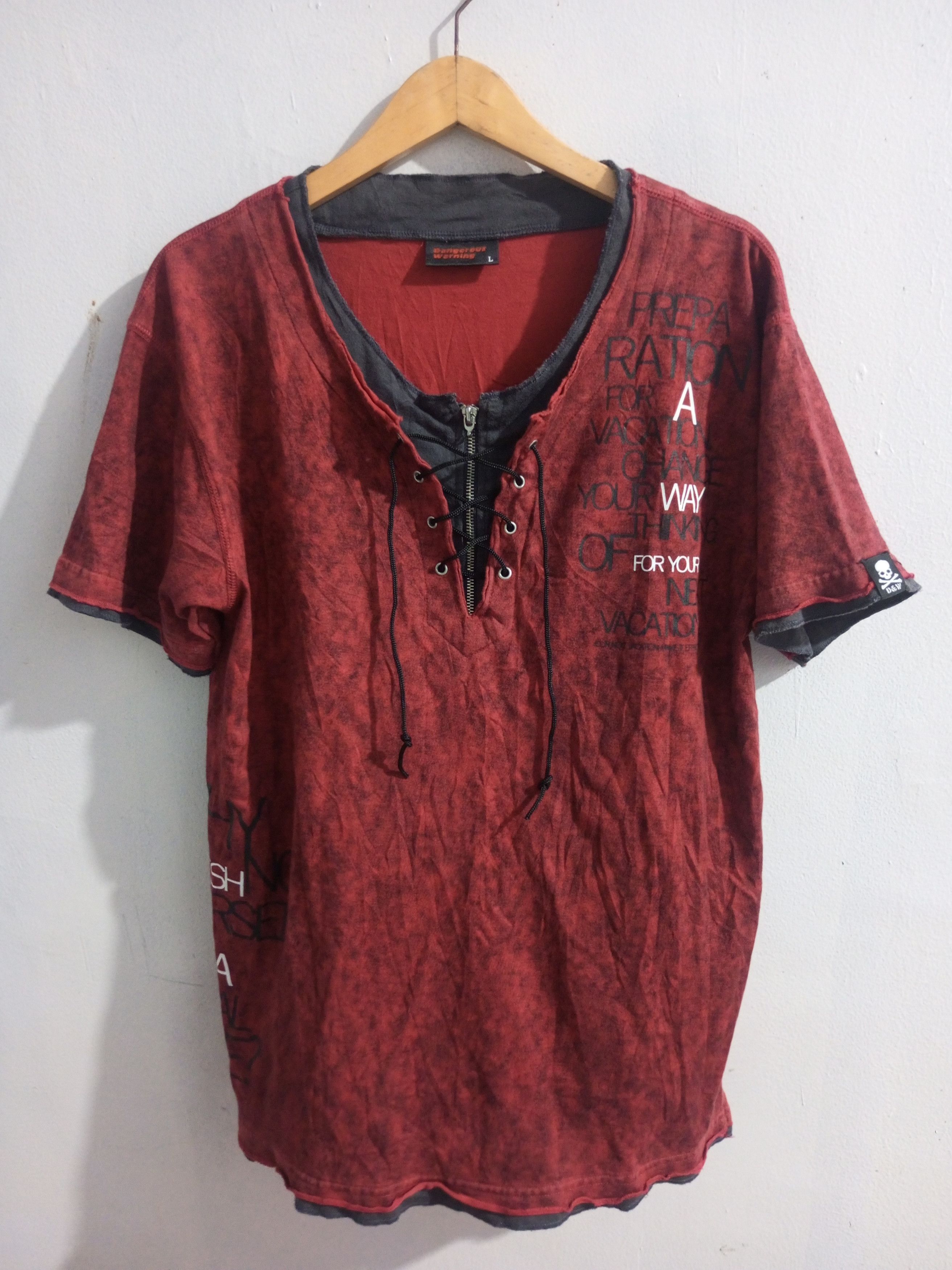 Hysteric Glamour Vintage Dangerous warning double layer poem rope t shirt Size US L / EU 52-54 / 3 - 1 Thumbnail