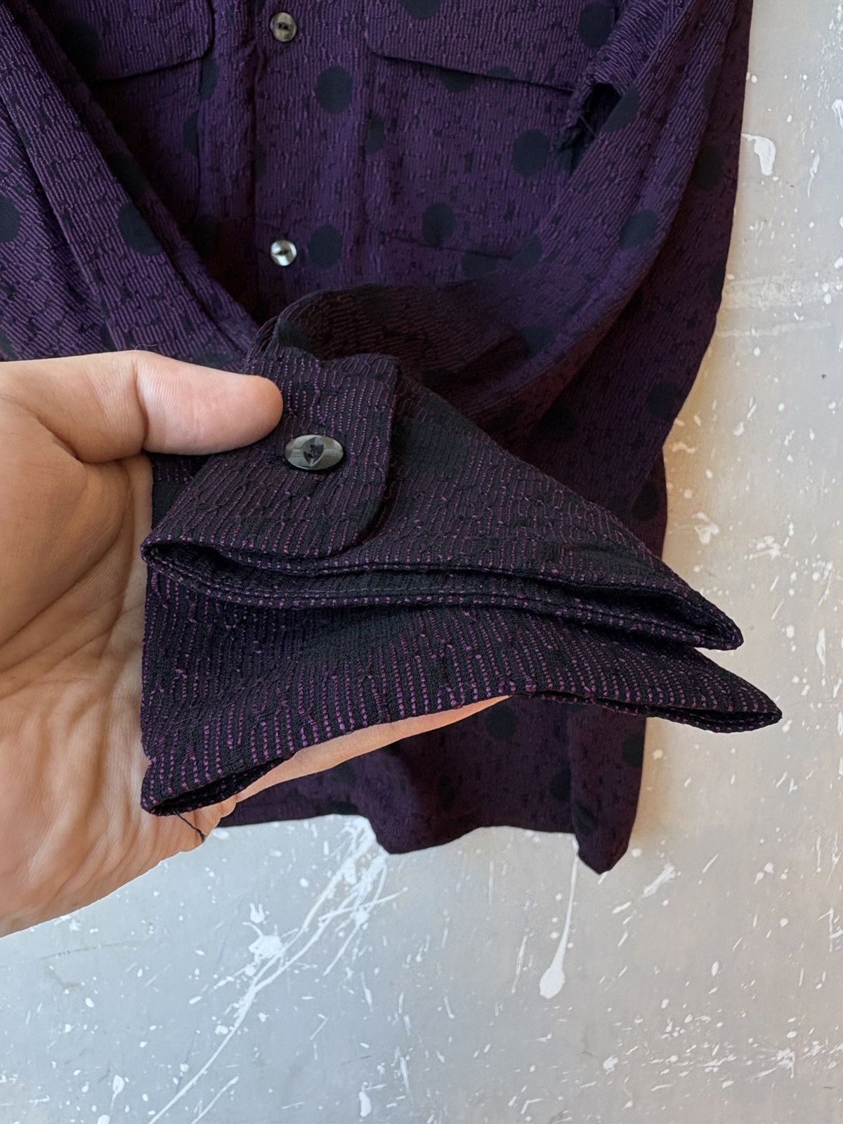 Needles Authentic Needles Polka Dot Jacquard Shirt Purple Cupra Line Size US M / EU 48-50 / 2 - 10 Thumbnail