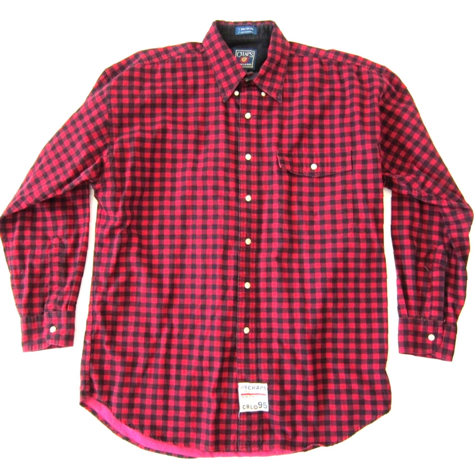 Ralph Lauren VINTAGE Ralph Lauren Chaps Shirt Men L Ski Pass Flannel 100% Cotton Red Black Plaid Button-Up Collared 100% Cotton Mens Size US L / EU 52-54 / 3 - 8 Thumbnail