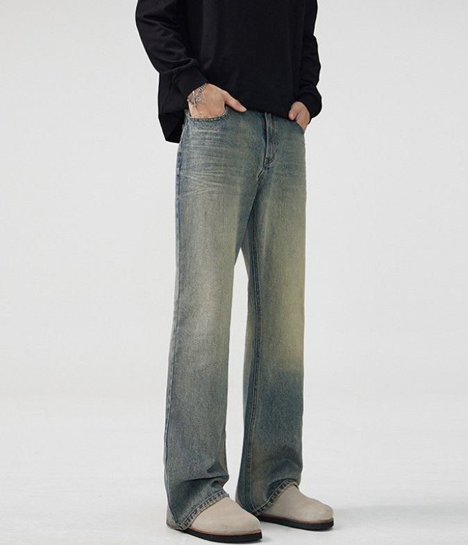 Japanese Brand Men's Retro Cleanfit Curved Bootcut Jeans Size US 32 / EU 48 - 4 Thumbnail