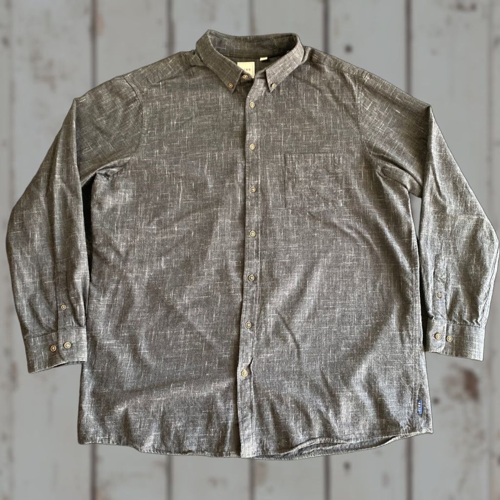 Vintage Rowm Men’s 2XT Button-Up Shirt Gray Flannel Long Sleeve Cotton Brushed Classic Outdoor Preppy Pockets Shirt Size US XXL / EU 58 / 5 - 1 Thumbnail