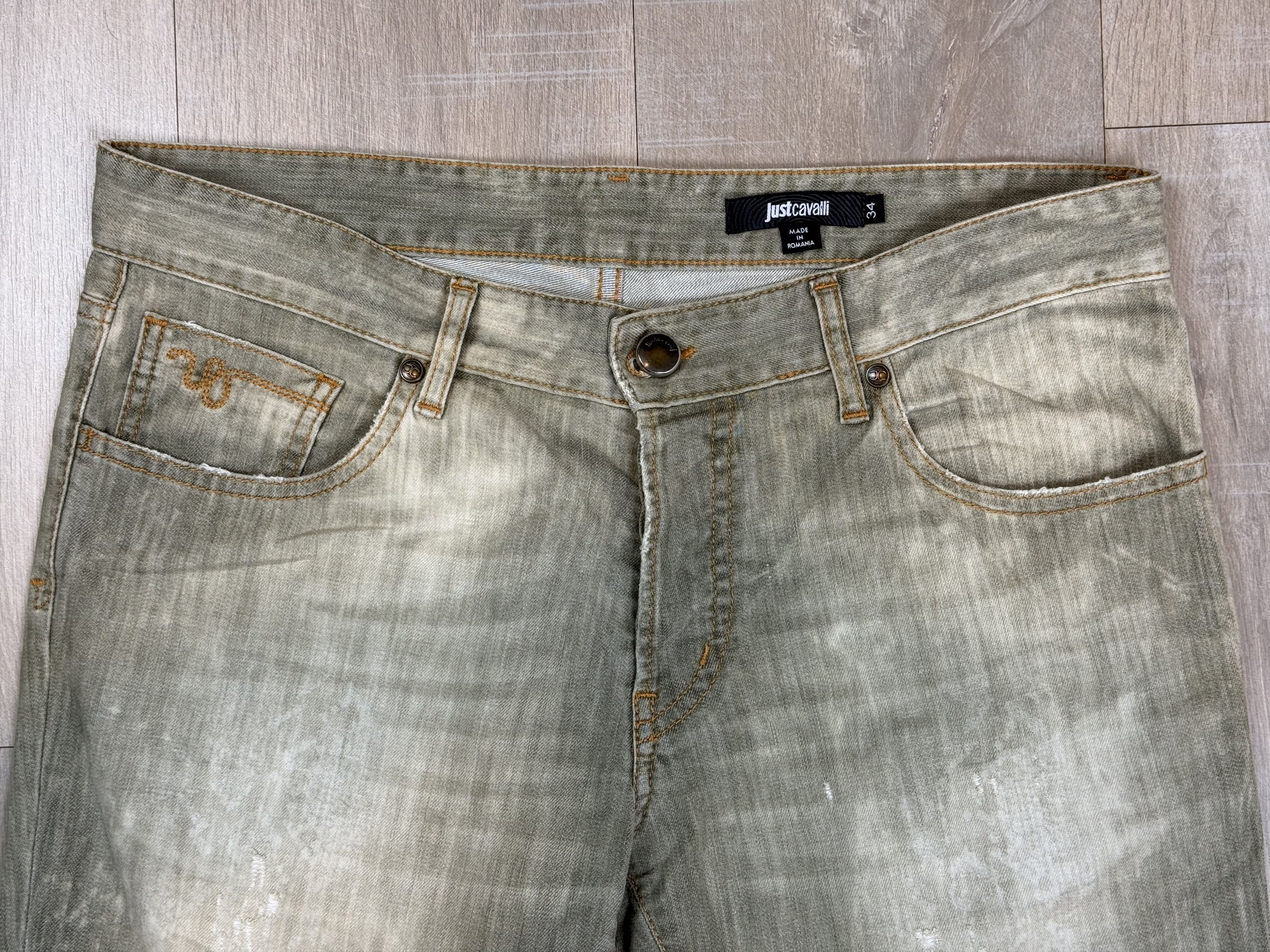 Just Cavalli Just Cavalli Men's Straight-Leg Denim Jeans Olive Size 34 Size US 34 / EU 50 - 7 Thumbnail
