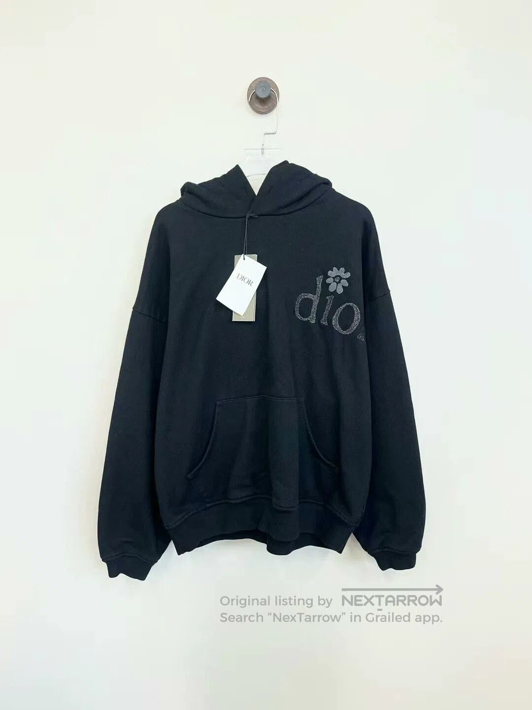 Dior Embroidered Hooded Sweatshirt with Sparkles.