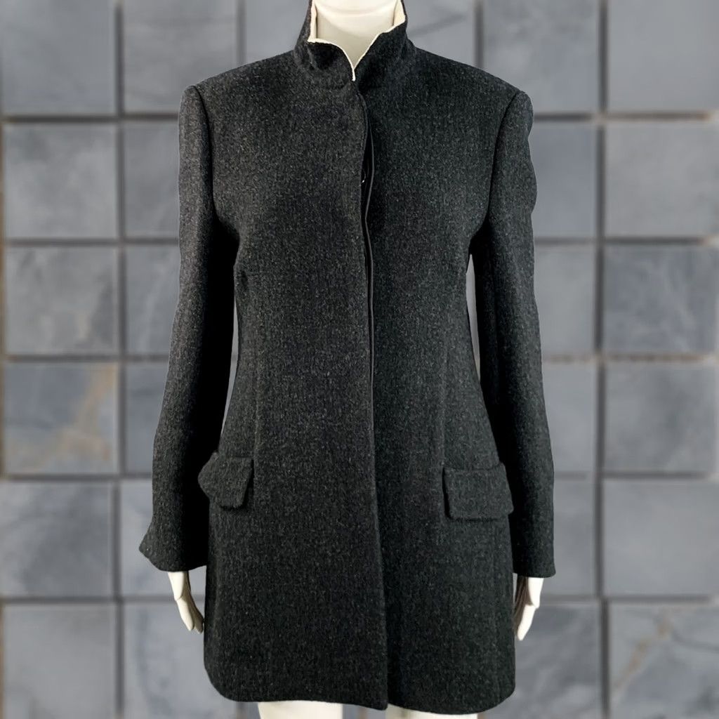 The Row THE ROW Jacket Nehru Collar Black Charcoal Wool/Paper Size 4 Adult Women Italy Size S / US 4 / IT 40 - 1 Thumbnail