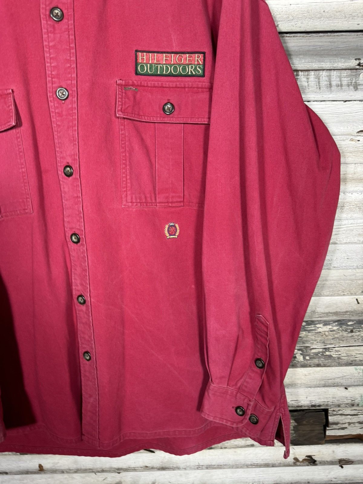 Tommy Hilfiger × Vintage VTG Tommy Hilfiger Ranger Expedition Patch Button Up Shirt Size US L / EU 52-54 / 3 - 3 Thumbnail