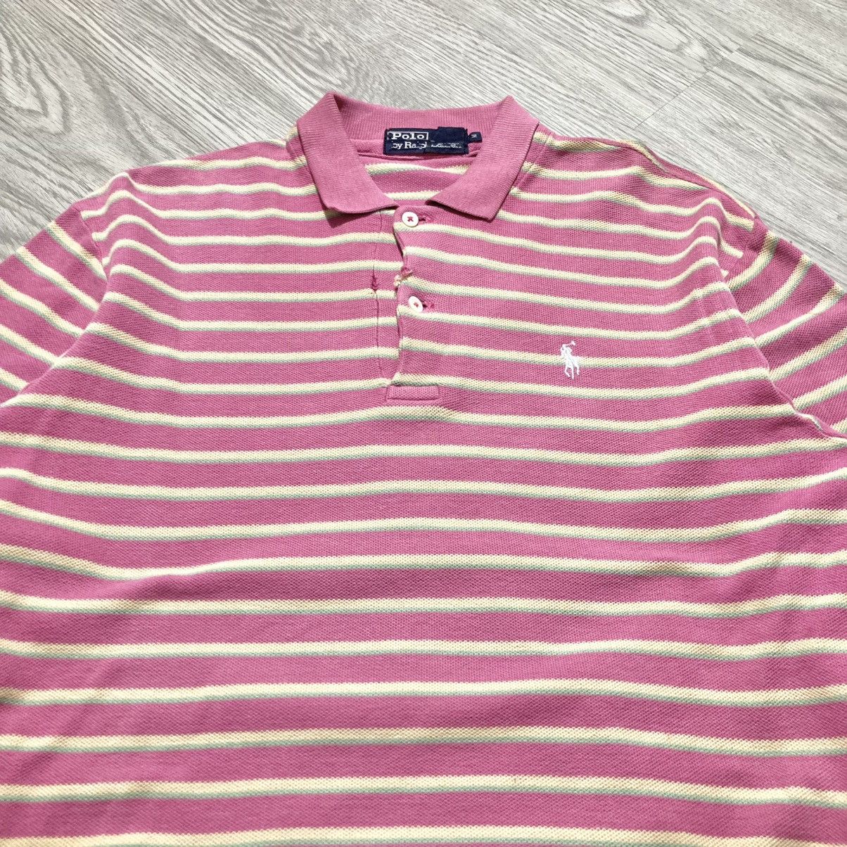Polo Ralph Lauren Vintage Polo Ralph Lauren Striped Rugby Shirt Pink Size US M / EU 48-50 / 2 - 4 Thumbnail