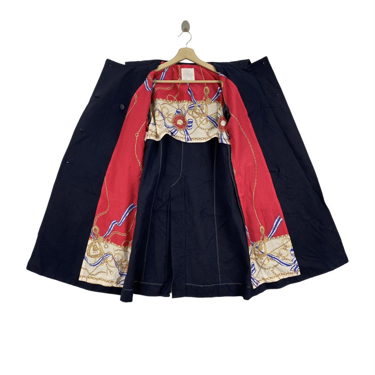 Japanese Brand × Vintage Vintage KUMIKYOKU Japanese Designer Navy Trench Coat Parka Size US M / EU 48-50 / 2 - 1 Thumbnail