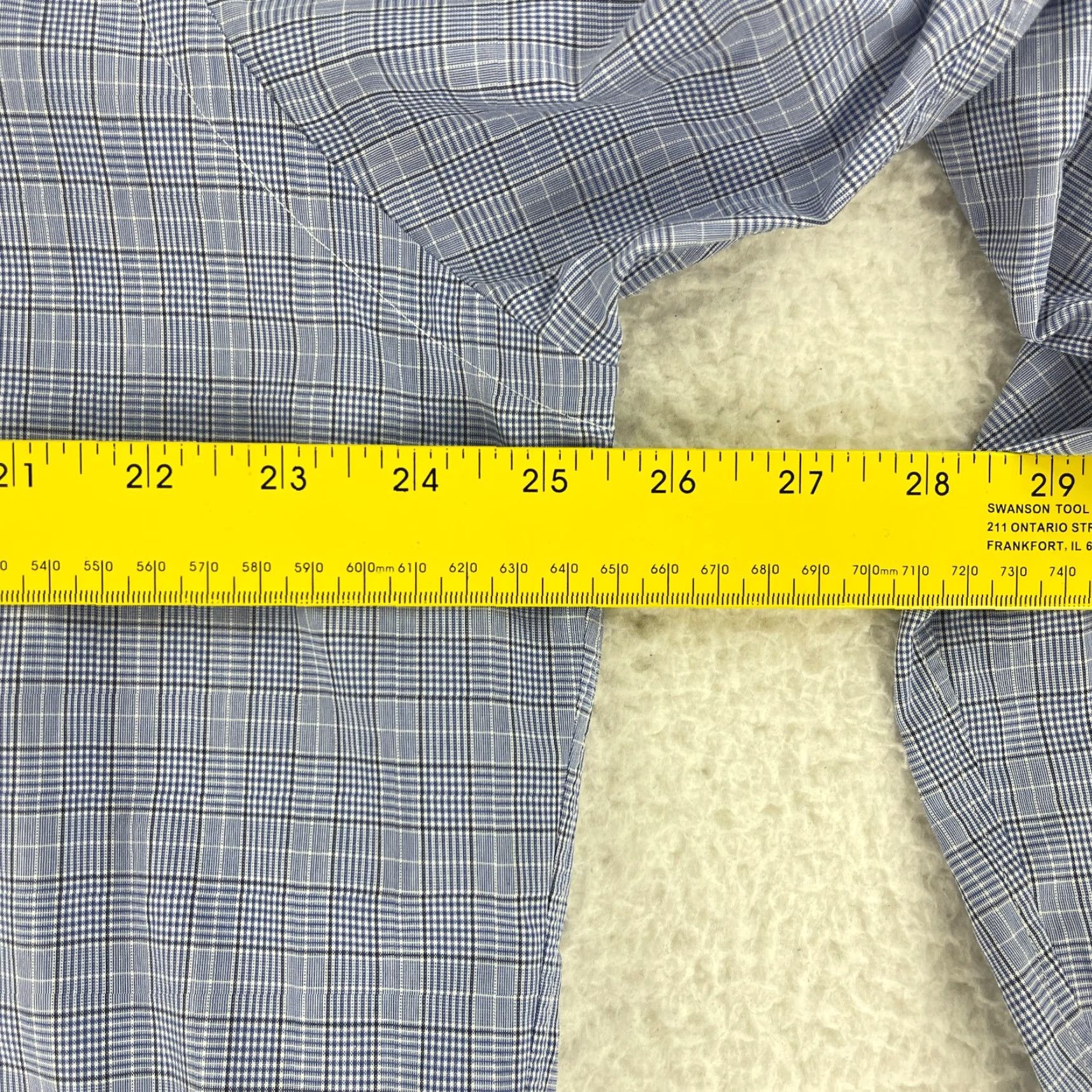 Ralph Lauren VINTAGE Ralph Lauren Button-Down Dress Shirt Men Large Blue Plaid Long Sleeve VTG Cotton Size 42R - 6 Thumbnail