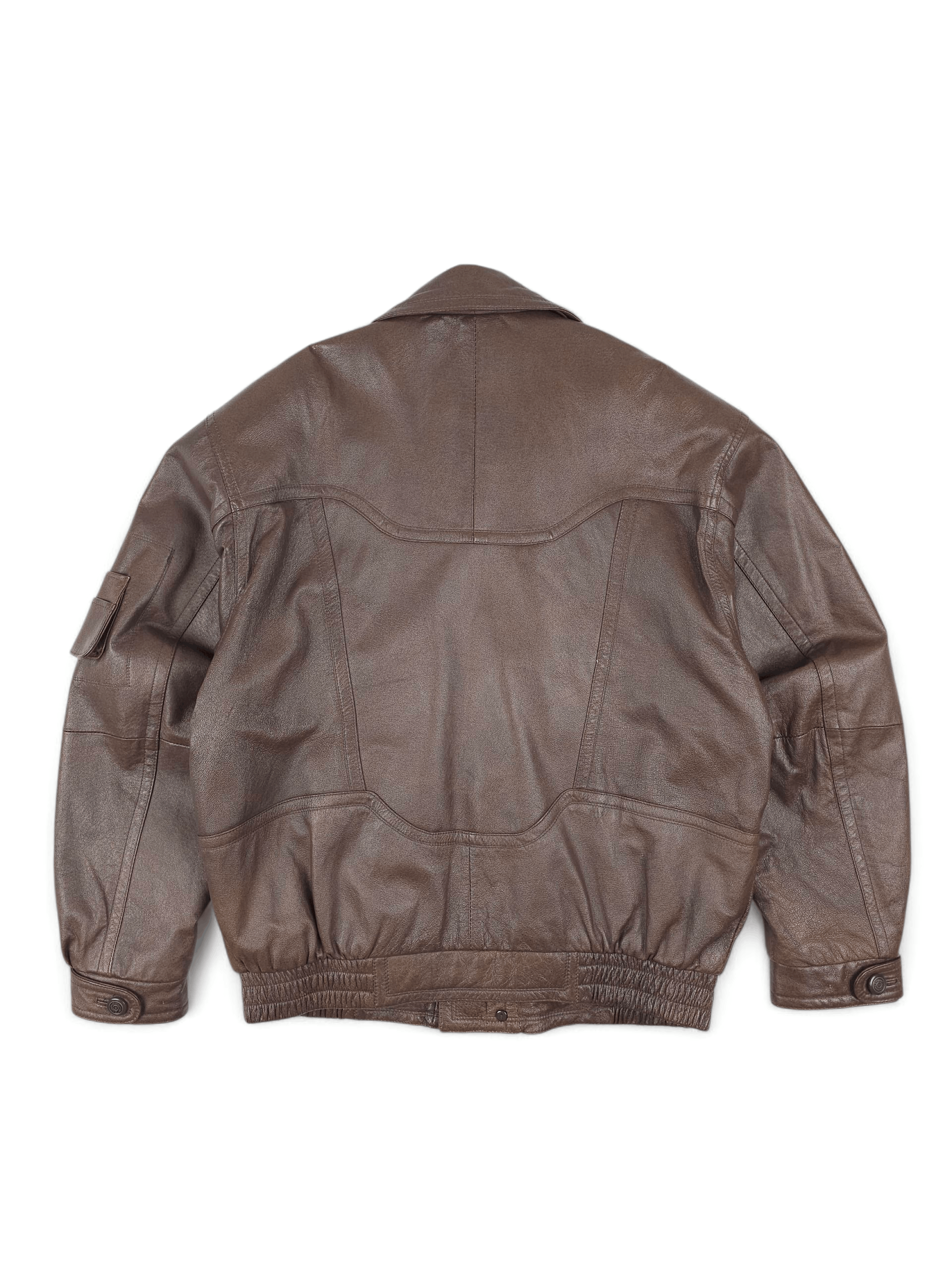 Vintage 💎 90's Vintage Leather Utility Bomber Biker Jacket L Size US L / EU 52-54 / 3 - 2 Thumbnail