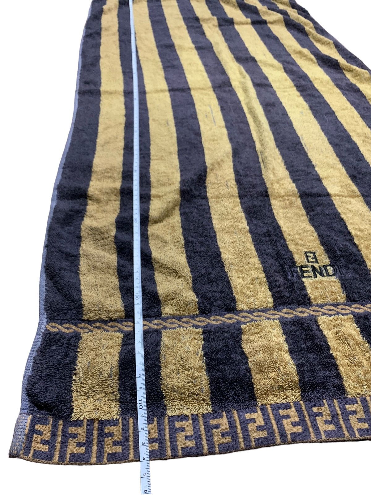 Fendi monogram striped towel