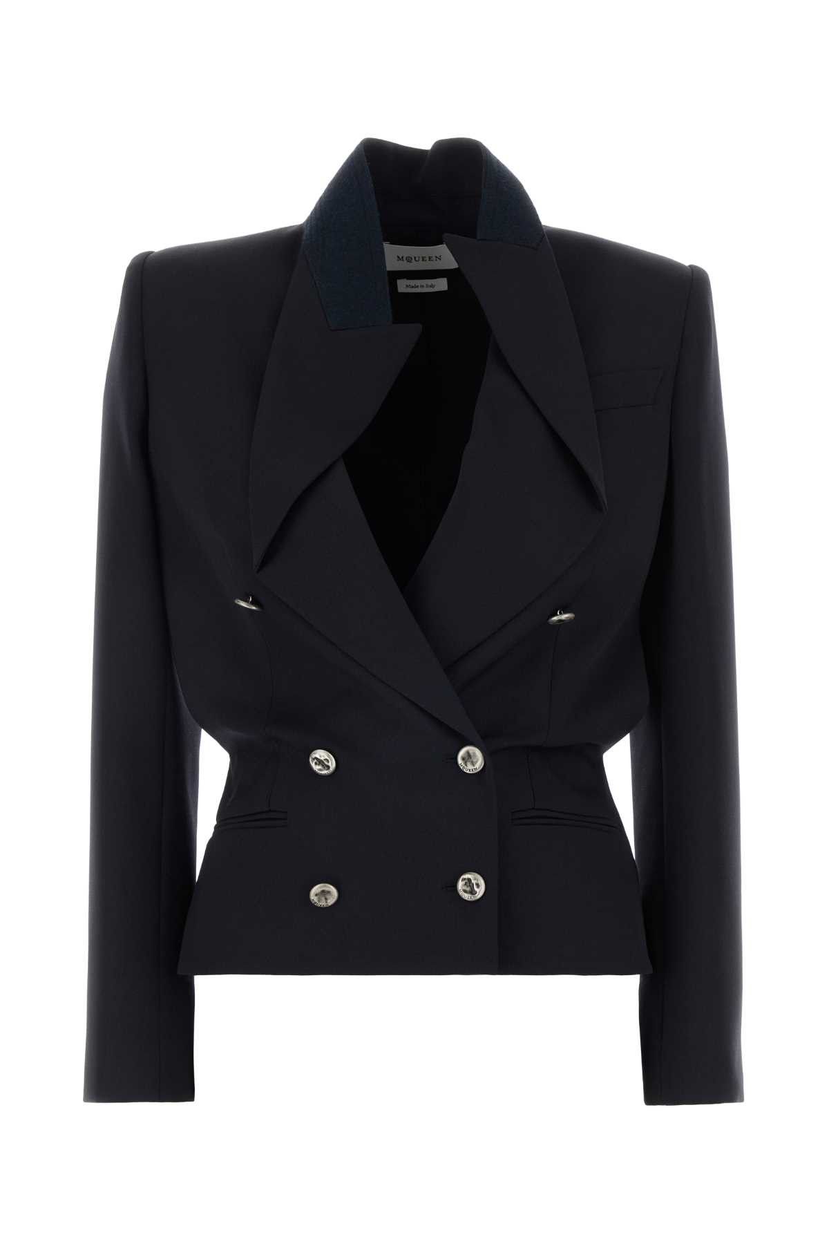 Alexander McQueen Navy Blue Wool Blazer Size S / US 4 / IT 40 - 1 Thumbnail