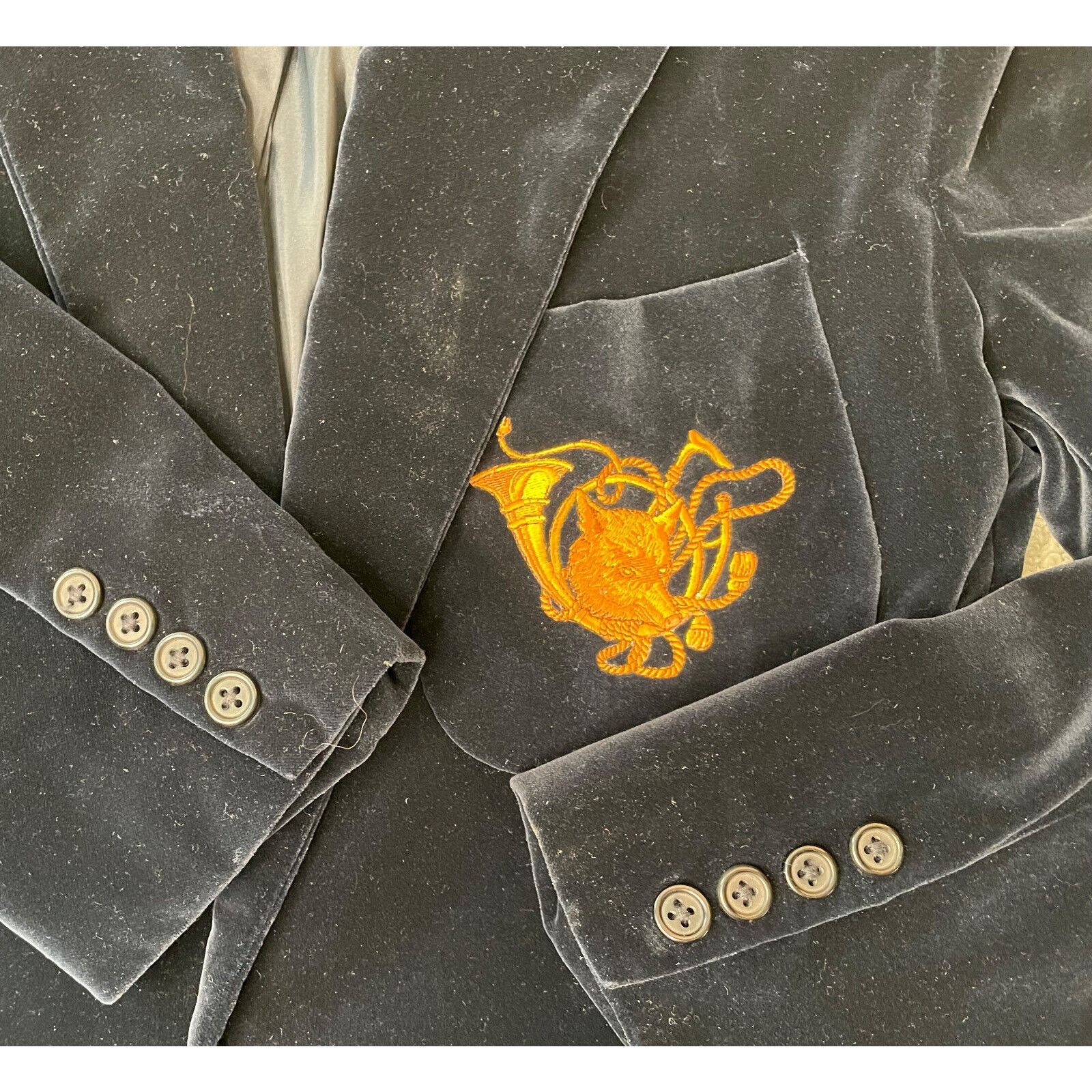 Ralph Lauren Ralph Lauren Blue Velvet Fox Crest Blazer Jacket Womens 10 Size L / US 10 / IT 46 - 8 Thumbnail
