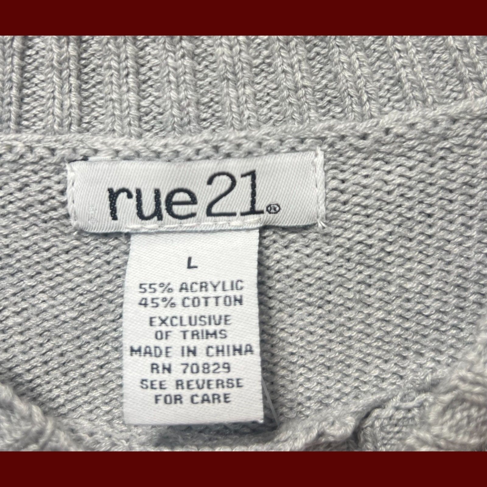 rue21 Rue 21 - Men's Casual Long Sleeve Sweatshirt - Gray - Large Size US L / EU 52-54 / 3 - 9 Thumbnail