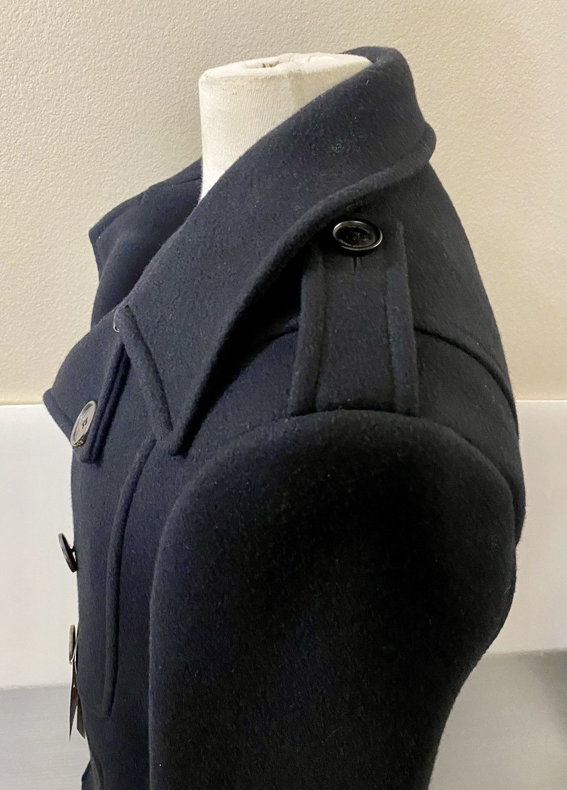 Dior Dior Homme 🇮🇹 x Hedi Slimane Navy Felted Wool Peacoat 48 NWT Size US M / EU 48-50 / 2 - 5 Thumbnail