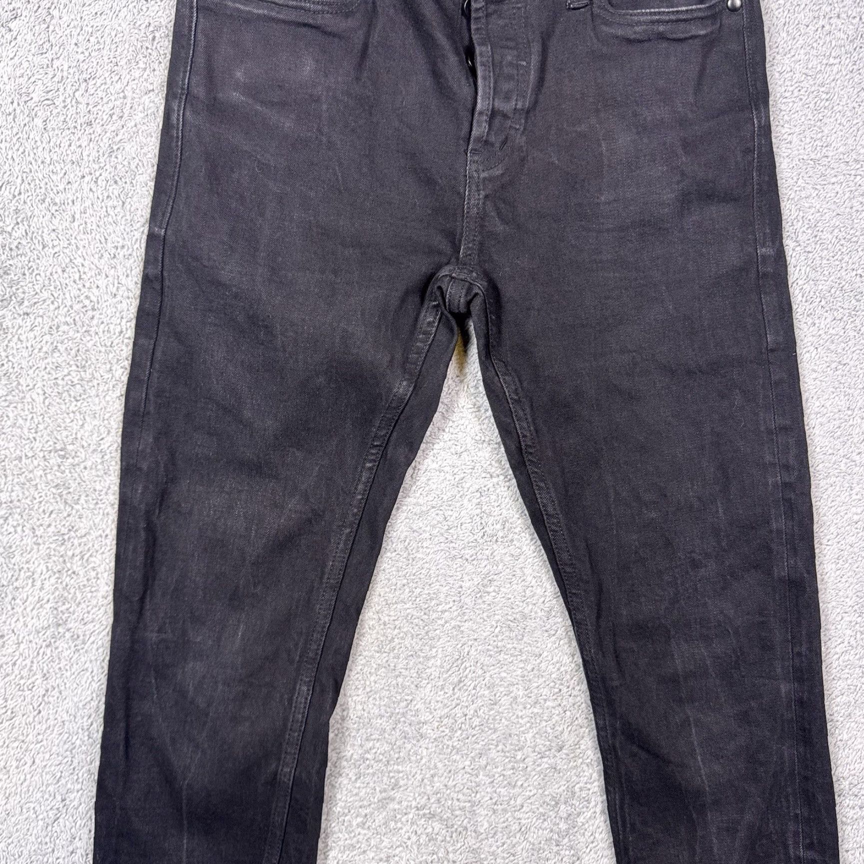 The Unbranded Brand Unbranded Jeans Mens 30x32 Raw Selvedge Skinny 11oz Stretch UB144 - Denim Regular 5-Pocket Black Cotton jeans Mens UB144 Size US 30 / EU 46 - 3 Thumbnail