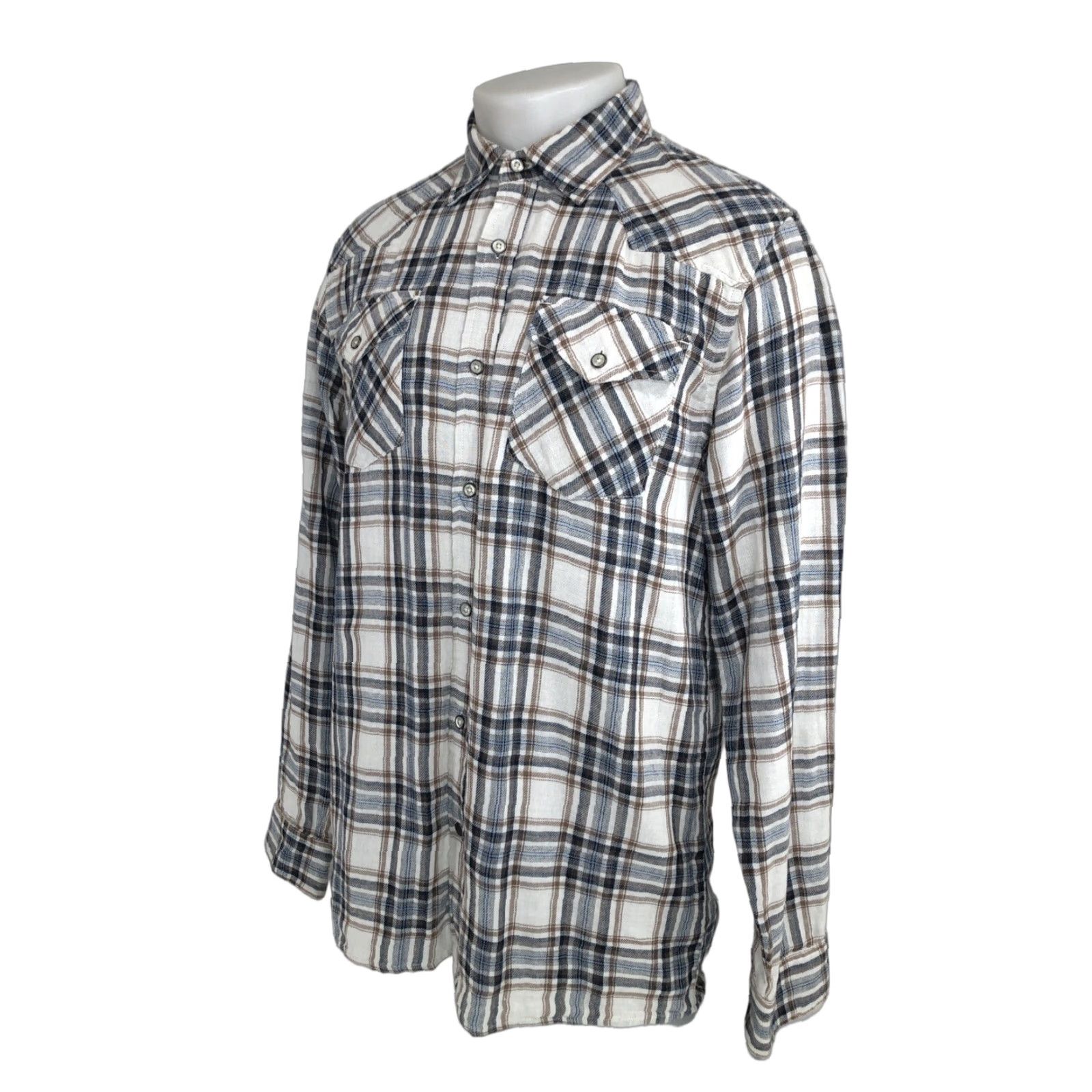 Mountain Khakis MOUNTAIN KHAKIS Plaid Mens M Button-Up Long Sleeve Flannel Embroidered Shirt Brown / Beige / Black / Blue / Gray Mens M Size US M / EU 48-50 / 2 - 1 Thumbnail