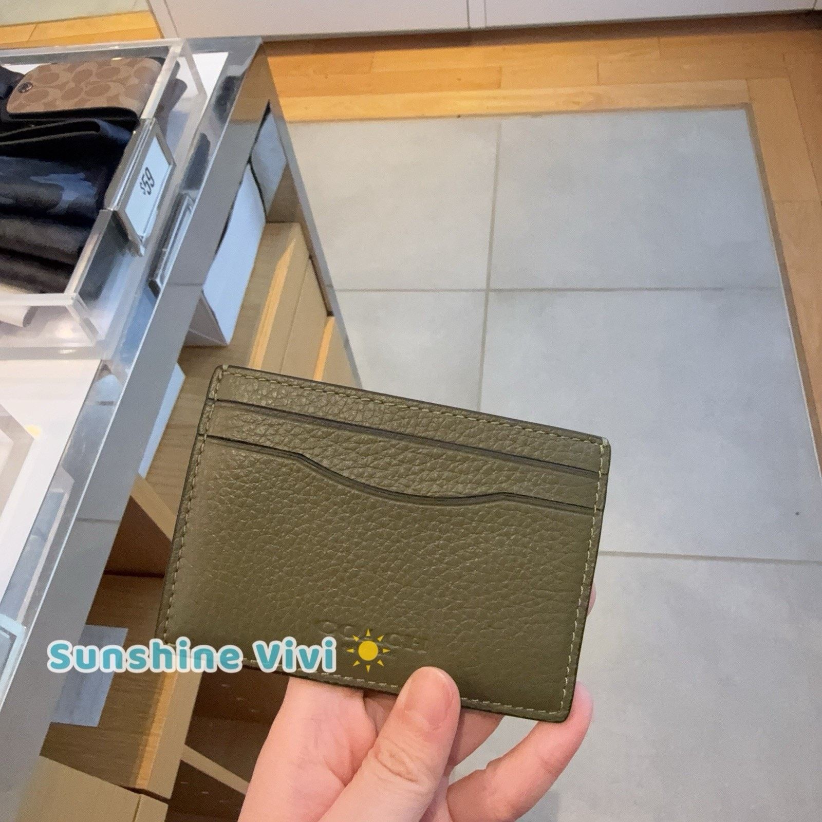 Coach NWT Coach Card Case Money Clip Leather CCF97 Silver/Olive Size ONE SIZE - 1 Thumbnail