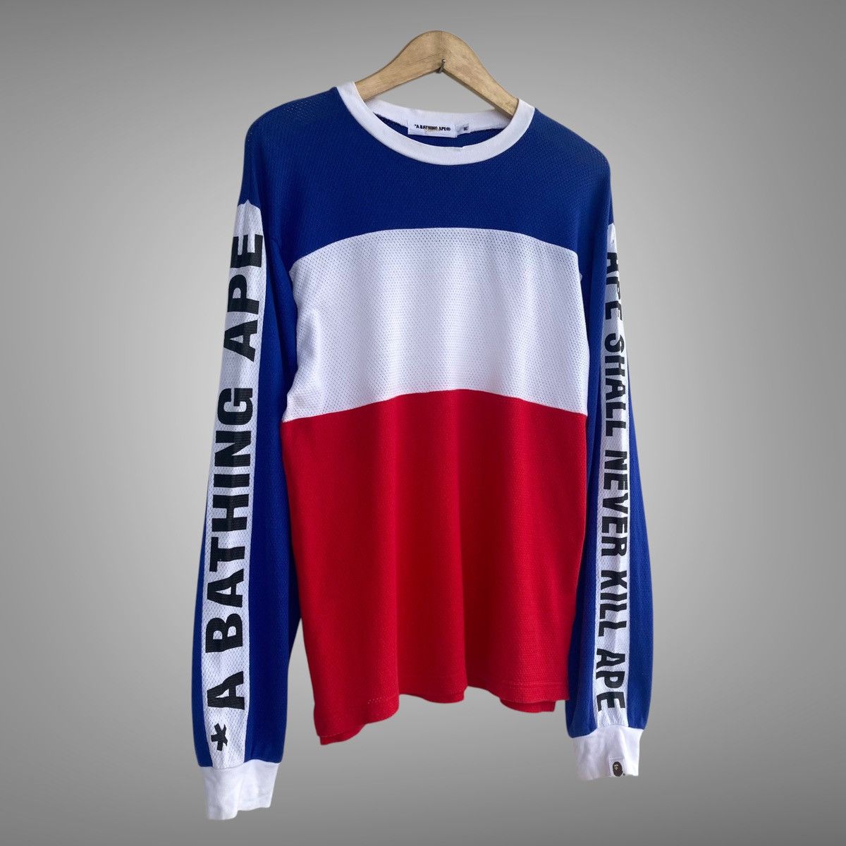 Bape × Nigo Vintage Bape Mesh Jersey Longsleeve Size US M / EU 48-50 / 2 - 2 Thumbnail