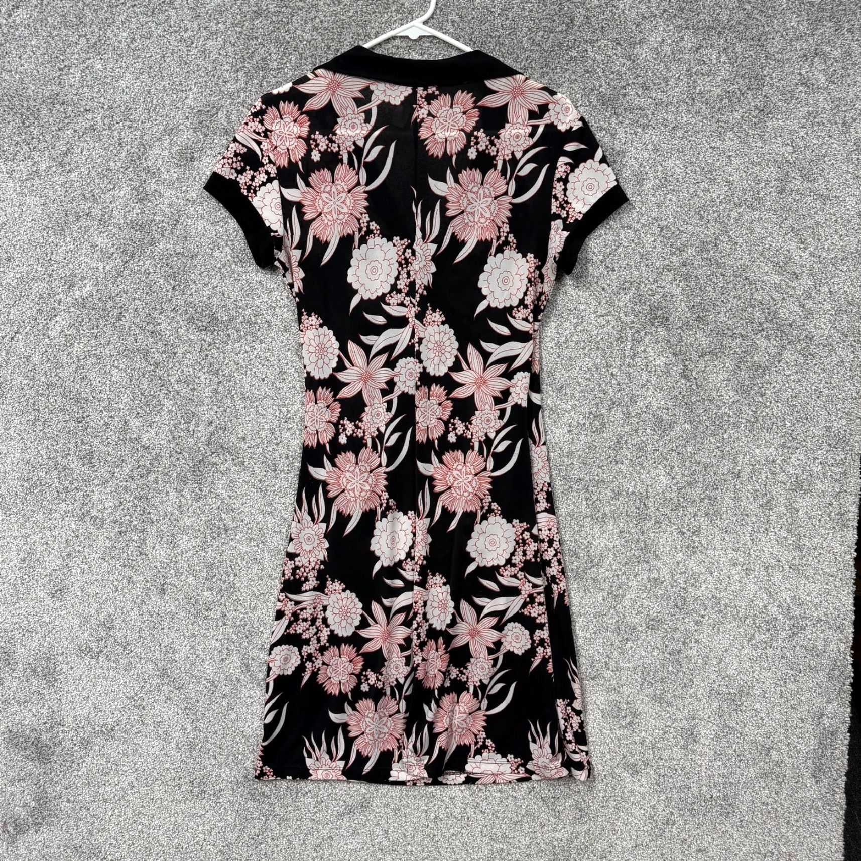 Vintage VINTAGE Rag Wrap Dress M Black Floral Knit Jersey Casual Womens Size M / US 6-8 / IT 42-44 - 6 Thumbnail