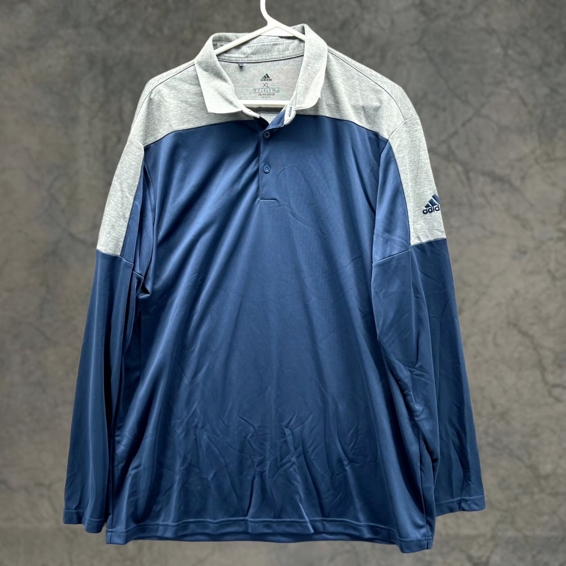 Adidas Adidas Polo Shirt Men XL Golf Gray Blue Navy Primegreen Long Sleeve Polo Shirt Size US XL / EU 56 / 4 - 1 Thumbnail