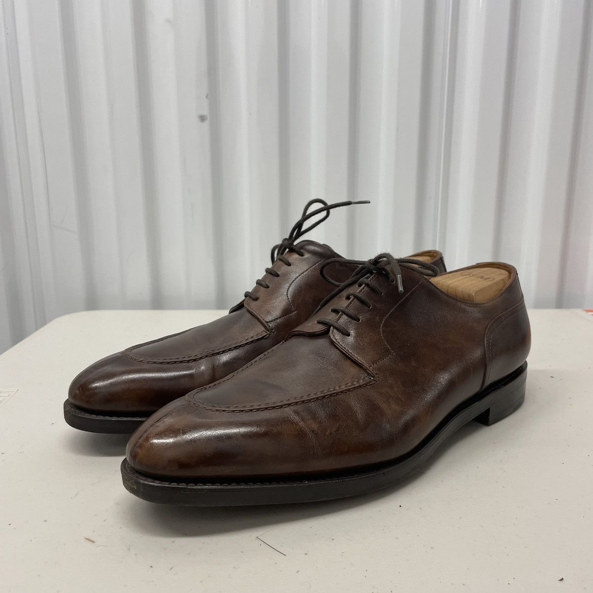 John Lobb Chambord II Brown Leather Calf Oxford Dress Shoe Lace Up 