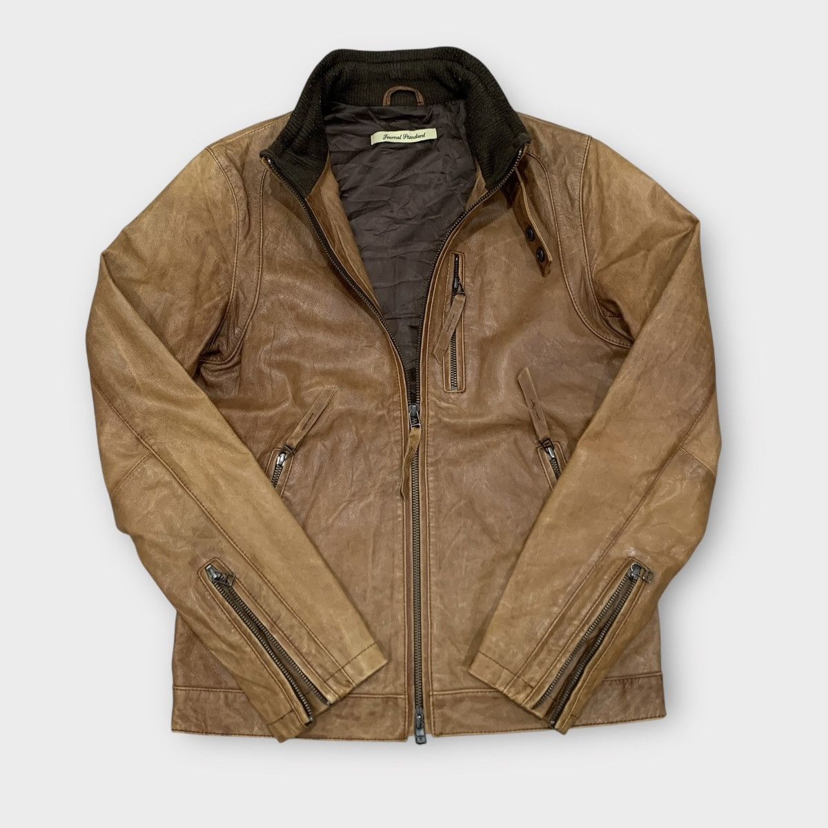 Journal Standard JOURNAL STANDARD JAPAN SHEEPSKIN LEATHER BIKER JACKET Size US S / EU 44-46 / 1 - 3 Thumbnail