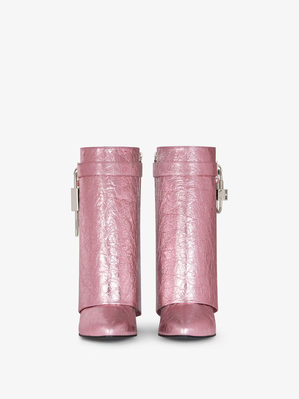 Givenchy o1w1db10525 Shark Lock Ankle Boots in Pink Size US 5 / IT 35 - 4 Thumbnail