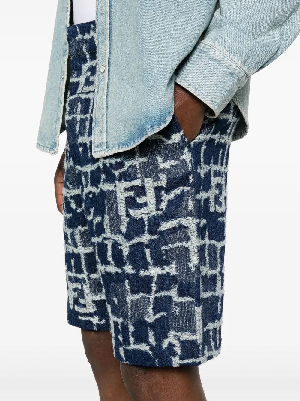 Fendi o1s1wg111025 Short Jeans in Blue/White Size US 36 / EU 52 - 4 Thumbnail