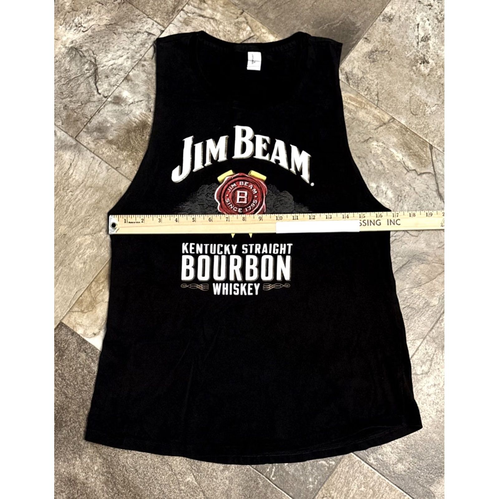 Vintage Jim Beam Tank Top Shirt Sleeveless Black Graphic Print District Mens L Size US L / EU 52-54 / 3 - 3 Thumbnail
