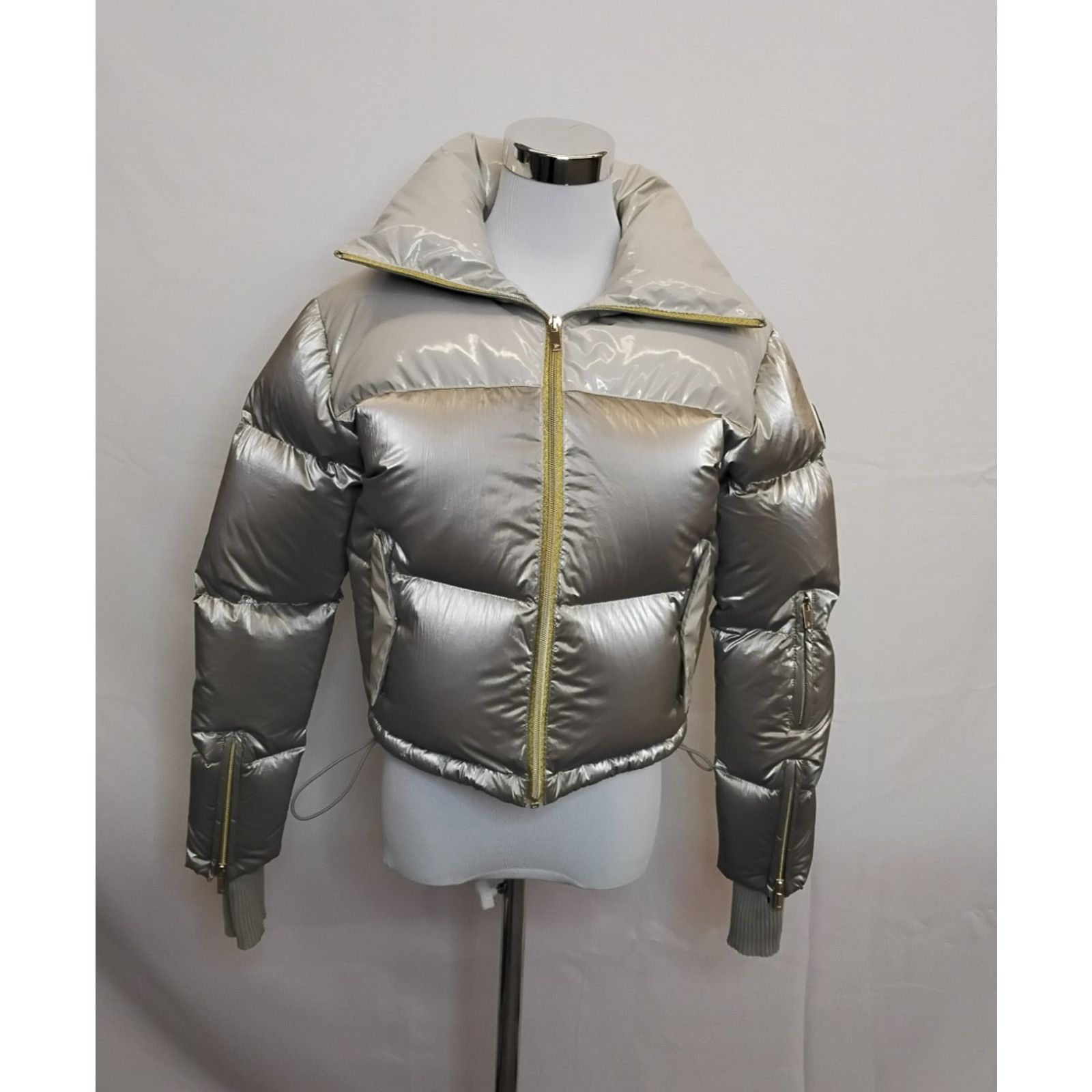 Other My Sunday Ski Down Jacket Women's Small Gray Shimmer #W4652 Size S / US 4 / IT 40 - 3 Thumbnail